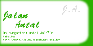 jolan antal business card